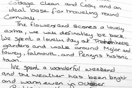 Sorgente Cornish Holiday Cottage guestbook 2020