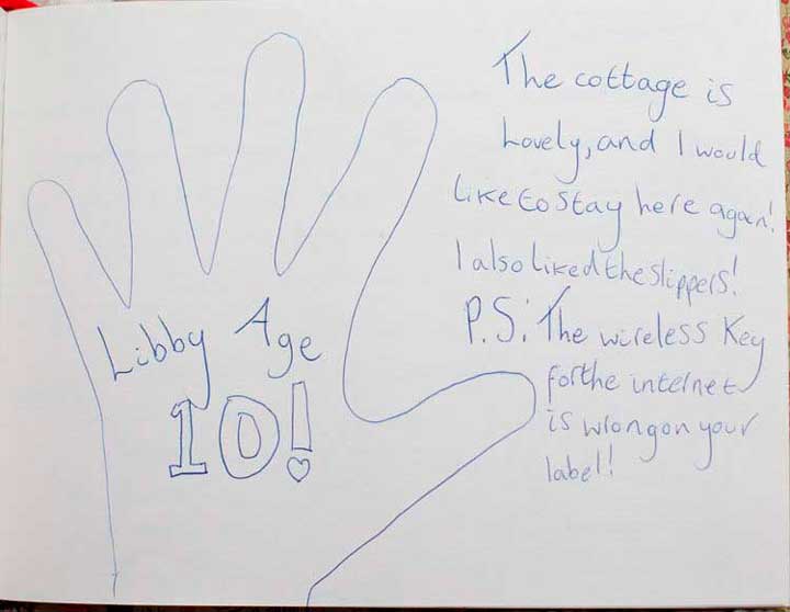 Sorgente Cornish Holiday Cottage guestbook 2012